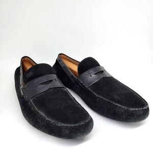 Hugo Boss Mens Black Suede Penny Strap Driving Loafers Size US 11.5 UK 10.5 VGC
